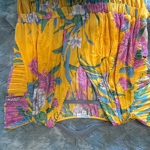 Current Air Yellow Floral Midi Dress with Pink & Green Accents - Picture 10 of 10